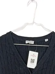 Vorschaubild 2 von Damen Strickjacke Zopfmuster Cardigan Schwarz Gr. S/36