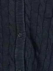 Vorschaubild 4 von Damen Strickjacke Zopfmuster Cardigan Schwarz Gr. S/36