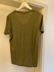 Vorschaubild 2 von Herren T-Shirt Kurzarm Baumwolle Oliv Meliert Gr. 48/M