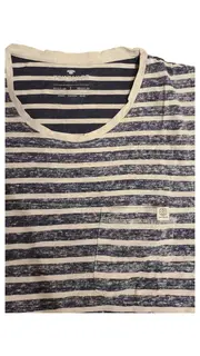 Vorschaubild 2 von Herren T-Shirt Gr. L gestreift Blau Weiß Casual Baumwolle
