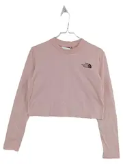 Vorschaubild 1 von Damen Langarmshirt Cropped Top Logo Print Pink Gr. 34 XS Casual