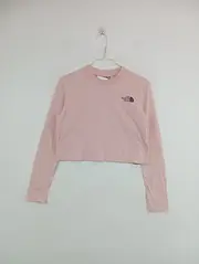 Vorschaubild 2 von Damen Langarmshirt Cropped Top Logo Print Pink Gr. 34 XS Casual