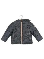 Vorschaubild 2 von Kinder Steppjacke Gr. 86 18M Grau Logo-Print Kapuze