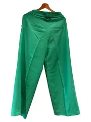 Vorschaubild 2 von Damen Stoffhose Gr. 36 Grün Weites Bein Elegant Culotte