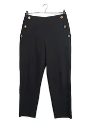 Vorschaubild 1 von Anzughose Business Elegant Damen Zierknöpfe Schwarz Gr. 40/L