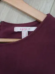 Vorschaubild 5 von Damen Freizeitkleid Gr. 36/S Bordeaux Rot Kurzarm Wildlederoptik