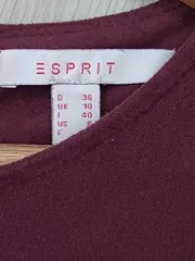 Vorschaubild 6 von Damen Freizeitkleid Gr. 36/S Bordeaux Rot Kurzarm Wildlederoptik