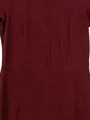 Vorschaubild 4 von Damen Freizeitkleid Gr. 36/S Bordeaux Rot Kurzarm Wildlederoptik