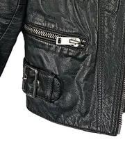 Vorschaubild 7 von Lederjacke Damen Gr. 36 S Schwarz Bikerjacke Echtleder Casual Jacke