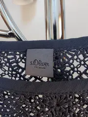 Vorschaubild 3 von Premium Damen Bluse Gr. 36 Blau Spitze Elegant Top