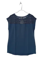 Vorschaubild 1 von Premium Damen Bluse Gr. 36 Blau Spitze Elegant Top