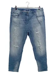 Vorschaubild 1 von Sarah Skinny Jeans Damen Gr. 50 Blau Destroyed Look