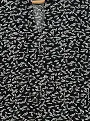 Vorschaubild 2 von Damen Bluse Langarm Schwarz Weiß Muster Gr. S/36 Viskose