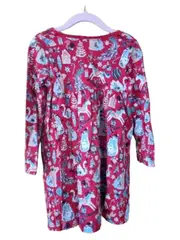Vorschaubild 5 von Mädchen Kleid Gr. 110 Weihnachten Langarm Rot Tiermotive Baumwolle