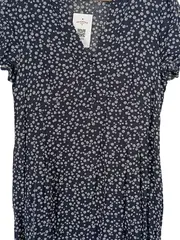 Vorschaubild 2 von Sommerkleid Blumenmuster Midikleid Damen Gr. 42/XL Blau Viskose