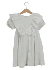 Vorschaubild 1 von Mädchen Kleid Gr. 116 Weiß Rüschen Sommer Freizeit Festlich Polyester