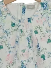 Vorschaubild 3 von Mädchen Sommerkleid Blumenmuster Baumwolle Weiß Gr. 128