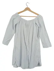 Vorschaubild 1 von Damen Blusenkleid Off-Shoulder gestreift blau weiß Gr. M
