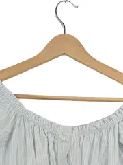 Vorschaubild 2 von Damen Blusenkleid Off-Shoulder gestreift blau weiß Gr. M