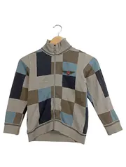 Vorschaubild 1 von Kinder Strickjacke Gr. 115/122 Patchwork Baumwolle Mehrfarbig
