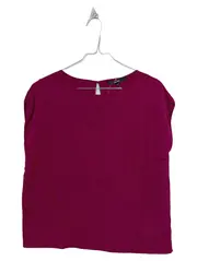 Vorschaubild 1 von Damen Bluse Gr. 38/M Pink Viskose Kurzarm Casual