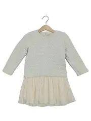 Vorschaubild 1 von Mädchen Kleid Gr. 104 Tüllrock Glitzer Beige Festlich
