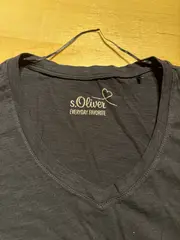 Vorschaubild 3 von Damen T-Shirt V-Ausschnitt Blau Gr. 36/S Basic Baumwolle Modal