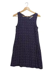 Vorschaubild 1 von Kleid Damen Gr. 36 Sommerkleid Blau Viskose Muster Freizeitkleid