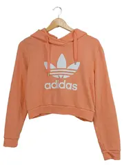 Vorschaubild 1 von Damen Crop Hoodie Kapuzenpullover Orange Logo Gr. S 36