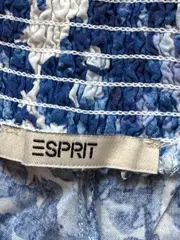 Vorschaubild 5 von Damen Stoffhose Blumenmuster Blau Weiß Gr. 38 Weites Bein