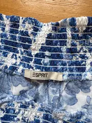 Vorschaubild 6 von Damen Stoffhose Blumenmuster Blau Weiß Gr. 38 Weites Bein