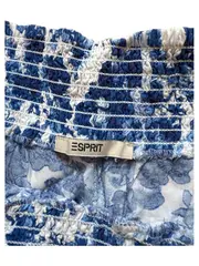 Vorschaubild 4 von Damen Stoffhose Blumenmuster Blau Weiß Gr. 38 Weites Bein