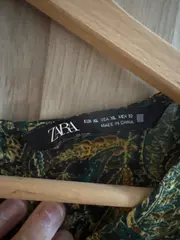 Vorschaubild 5 von Damen Bluse Gr. 42/XL Paisley Raffung Grün Bohemian Langarm