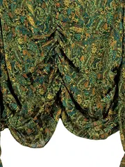 Vorschaubild 3 von Damen Bluse Gr. 42/XL Paisley Raffung Grün Bohemian Langarm