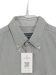 Vorschaubild 3 von Herren Freizeithemd Gr. 40/L Grau Gestreift Langarm Baumwolle
