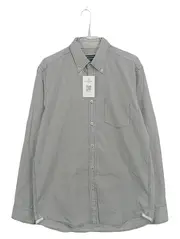 Vorschaubild 1 von Herren Freizeithemd Gr. 40/L Grau Gestreift Langarm Baumwolle