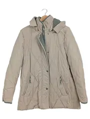 Vorschaubild 1 von Damen Steppjacke Kapuze Beige Gr. 44 Winterjacke