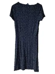 Vorschaubild 2 von Damen Kleid Punkte Navy Blau Gr. 34 XS Freizeitkleid