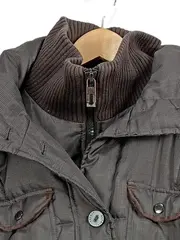 Vorschaubild 2 von Damen Steppjacke Gr. 40/L Grau Kariert Winterjacke Gürtel