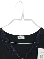 Vorschaubild 3 von Damen Top Gr. M Schwarz Spitze Knopfleiste Viskose NEU