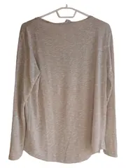 Vorschaubild 4 von Amisu Damen Langarmshirt Gr. XL Beige Meliert V-Ausschnitt Casual