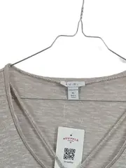 Vorschaubild 3 von Amisu Damen Langarmshirt Gr. XL Beige Meliert V-Ausschnitt Casual