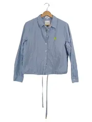 Vorschaubild 1 von Hemdbluse Damen Baumwolle Gestreift Blau Gr. 38 M