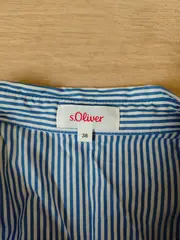 Vorschaubild 6 von Hemdbluse Damen Baumwolle Gestreift Blau Gr. 38 M