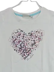 Vorschaubild 2 von Mädchen T-Shirt Herz-Print Gr. 116/122 Weiß Baumwolle