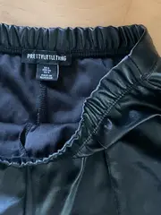 Vorschaubild 4 von Kunstlederhose Damen Gr. 36 Schwarz Flare Leg