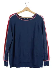 Vorschaubild 1 von Damen Pullover Gr. M Blau Rot Streifen Baumwolle Langarm