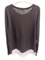 Vorschaubild 3 von Damen Langarmshirt Lagenlook Gr. XL schwarz weiß meliert