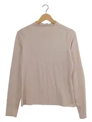 Vorschaubild 1 von EDC Damen Langarmshirt Gr. 36 S Rosa Rippstrick Baumwolle Stehkragen Basic