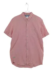 Vorschaubild 1 von Herren Kurzarm Hemd Rosa Gr. L Baumwolle Casual Button-Down